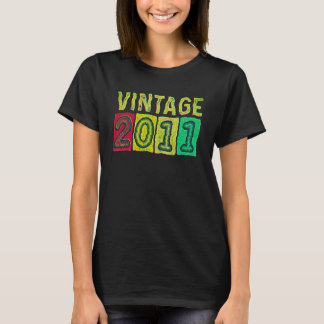 11th Birthday For Boys Girls Vintage 2011 Graphic  T-Shirt