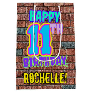 11th Birthday: Fun, Urban Graffiti Inspired Look Medium Gift Bag