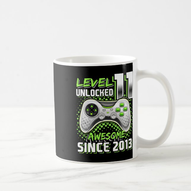 11th Birthday Gamer 11 Year Old Funny Bday Boy Ele Coffee Mug (Right)