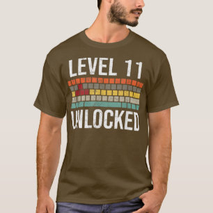 11th Birthday Gamer Birthday for Boys Kids Level 1 T-Shirt