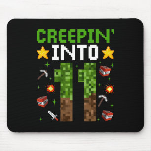 11th Birthday Gamer Pixel Creepin’ Into 11 Video G Mouse Mat