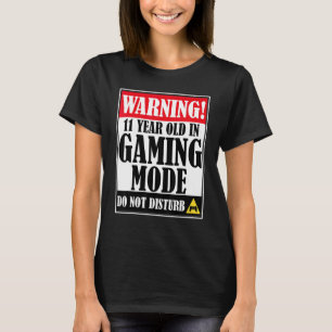 11th Birthday Gamers Warining 11 Year Old In Gamin T-Shirt