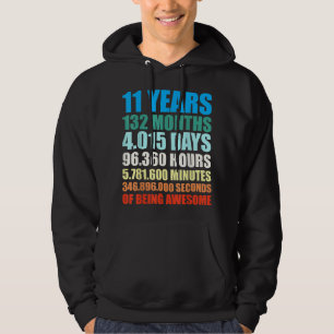 11th Birthday Gift Boy 11 Years Being Awesome T Sh Hoodie