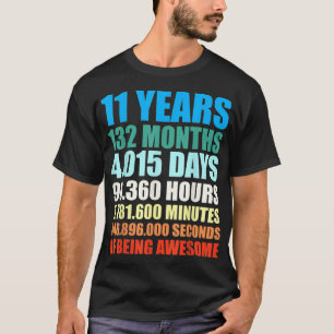 11th Birthday Gift Boy 11 Years Being Awesome T Sh T-Shirt