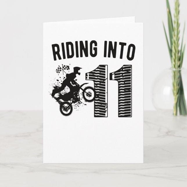 11th Birthday Gift Dirt Bike 11 Year Old Biker Card (Front)