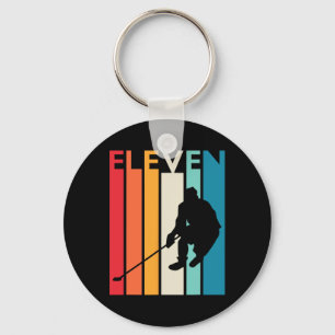 11th Birthday Gift Eleven Vintage Hockey 11 Year O Key Ring