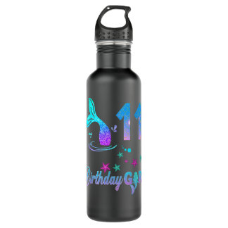 11th Birthday Gifts Girl Mermaid Is 11 Years Old B 710 Ml Water Bottle