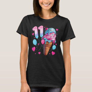 11th Birthday Girl 11 Years, Ice Cream, Number 11 T-Shirt