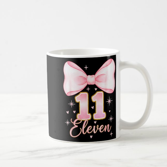11th Birthday Girl Coquette Bow Its My Eleven Birt Coffee Mug (Right)