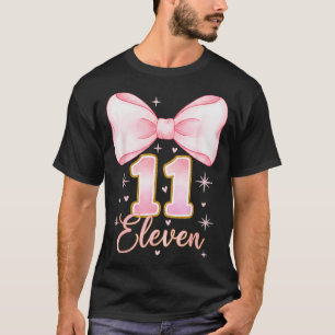11th Birthday Girl Coquette Bow Its My Eleven Birt T-Shirt