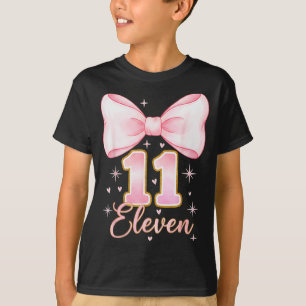 11th Birthday Girl Coquette Bow Its My Eleven Birt T-Shirt