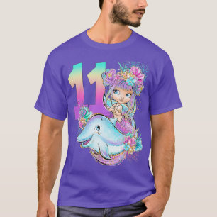 11TH Birthday Girl Mermaid Gift Birthday Party Kid T-Shirt