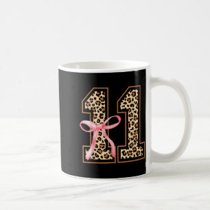 11th Birthday Girl Nk Coquette Bow Leopard 11 Year Coffee Mug