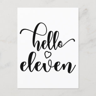 11th Birthday Girls Hello Eleven Cute 11 Years Old Postcard