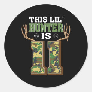 11th Birthday Hunting Deer 11 Year Old Hunter Classic Round Sticker