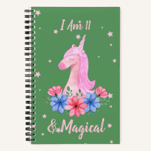 11th Birthday I am 11 & Magical Unicorn Notebook