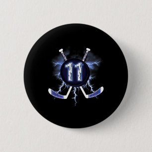 11th Birthday - Ice Hockey 11 years old  6 Cm Round Badge