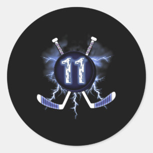 11th Birthday - Ice Hockey 11 years old  Classic Round Sticker
