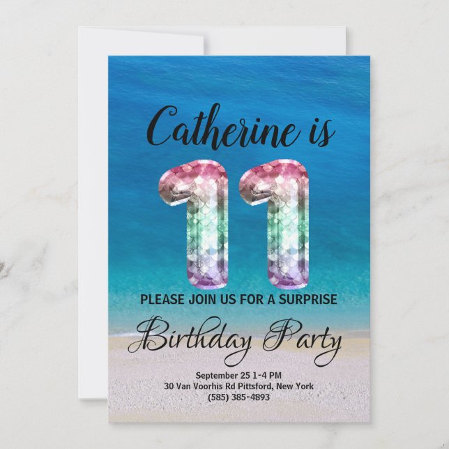 11th birthday invitation (Front)