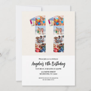 11th Birthday Invitation - Number 11