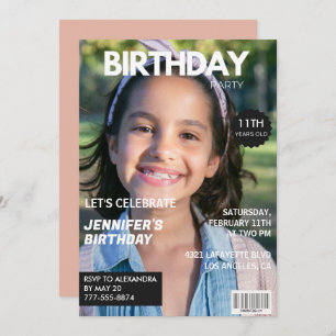11th birthday invitations Girl Magazine Cover