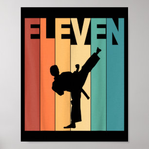 11th Birthday Karate Taekwondo Theme 11 Year Old Poster