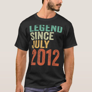 11th Birthday Legend Since July 2012 Girls Boys T-Shirt