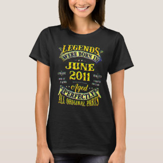 11th Birthday  Legends Born In June 2011 11 Years  T-Shirt