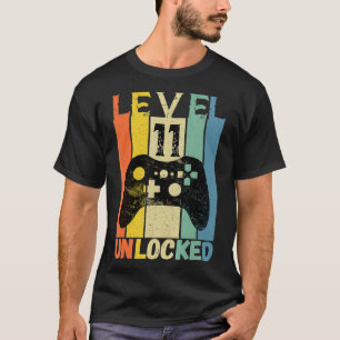 11th Birthday Level 11 Unlocked Video Game Gamer B T-Shirt