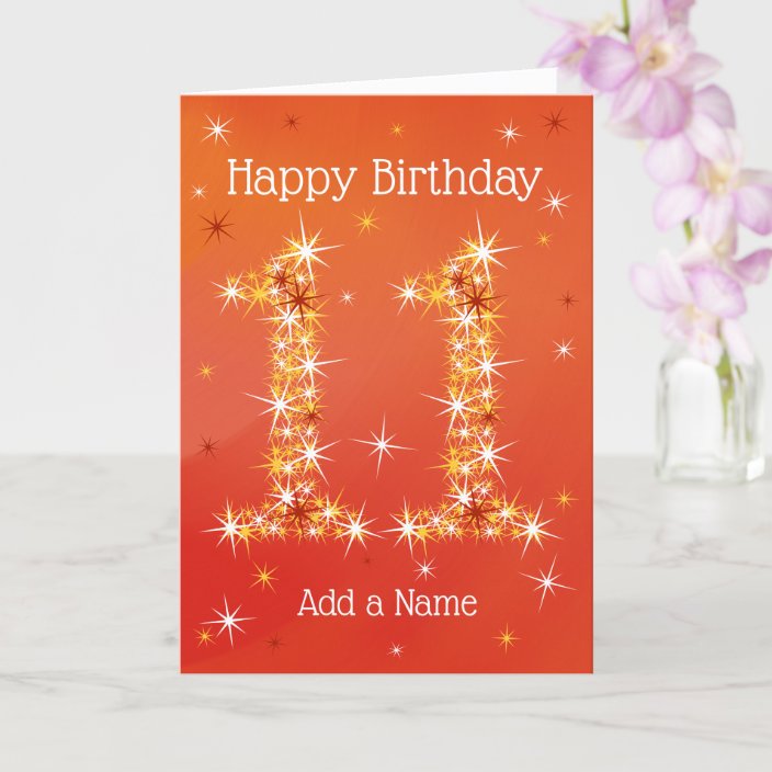 11th Birthday - Number 11 in Stars - Red - Age Card | Zazzle.co.uk