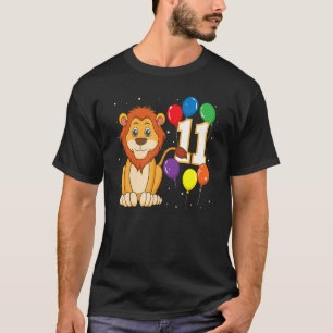 11th Birthday Party 11 Year Lion Zookeeper Zoo Ani T-Shirt