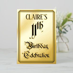 11th Birthday Party — Elegant Script + Custom Name