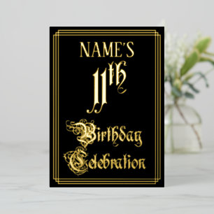 11th Birthday Party — Fancy Script & Custom Name