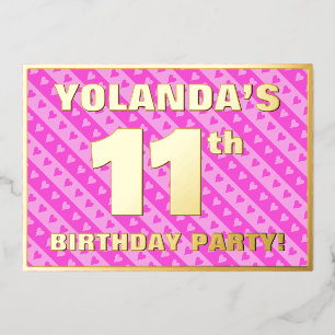 11th Birthday Party — Fun Pink Hearts and Stripes