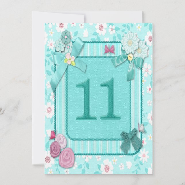 11th birthday party invitation (Front)