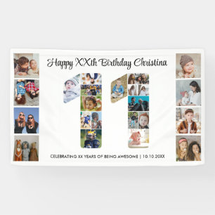 11th Birthday Party Number 11 Photo Collage Banner