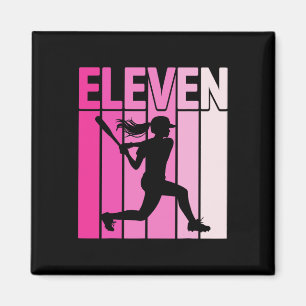 11th Birthday Party Softll Player Eleven Years Old Magnet