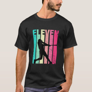 11th Birthday Retro Baseball 11 Years Old Birthday T-Shirt