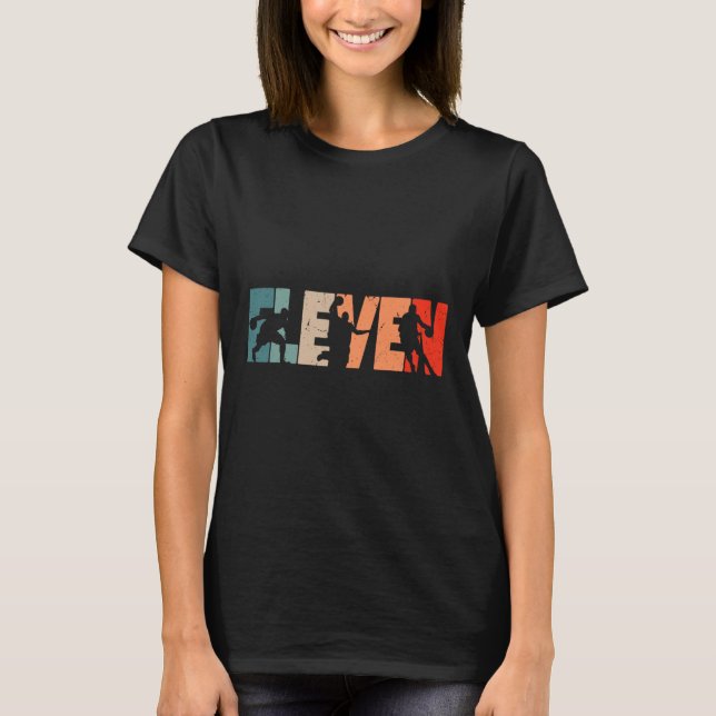 11th Birthday Retro Bysketbyll 11 Years Old Boy Gi T-Shirt (Front)