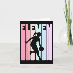 11th Birthday Retro Bysketbyll Player 11 Years Old Card