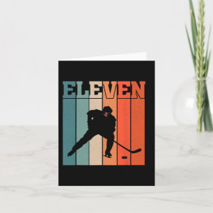 11th Birthday Retro Ice Hockey 11 Years Old Boy Gi Card