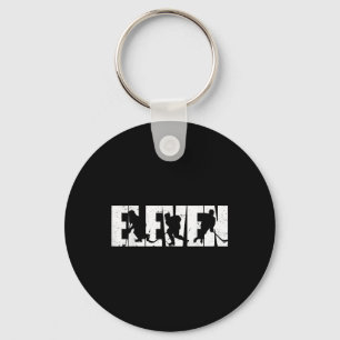 11th Birthday Retro Ice Hockey 11 Years Old Boy Gi Key Ring