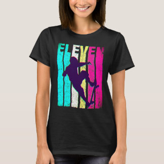 11th Birthday Retro Skateboard Skate 11 Years Old  T-Shirt