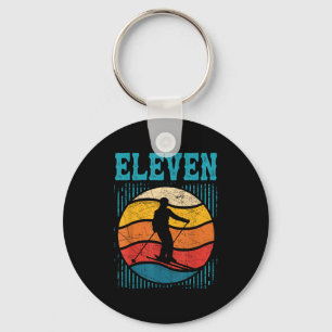 11th Birthday Retro Ski Skiing 11 Year Old Boys Gi Key Ring
