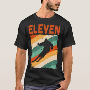 11th Birthday Retro Ski Skiing 11 Year old Boys Gi T-Shirt