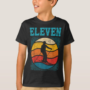 11th Birthday Retro Ski Skiing 11 Year Old Boys Gi T-Shirt