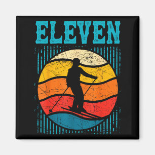 11th birthday retro ski skiing 11 year old boys magnet