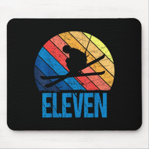 11th birthday retro ski skiing 11 year old boys mouse mat
