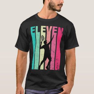11th Birthday Retro Tennis Boys Girls 11 Years Old T-Shirt