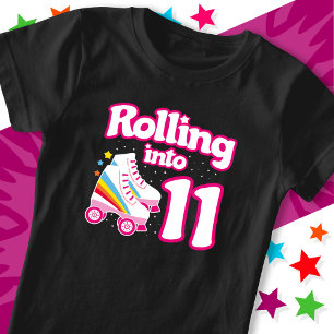 11th Birthday Roller Skating 11 Years Old Skate T-Shirt